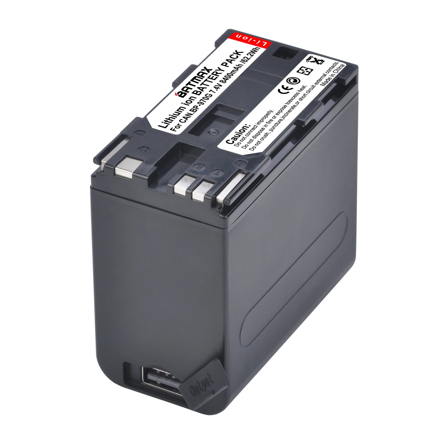 Batmax-Batería de BP-970G con entrada/salida USB, batería de BP-975 de 8400mAh para Canon EOS C100,GZ-HD30AC,HD40AC,HD3AC,XF100,GZ-MS100AC - imagen 2