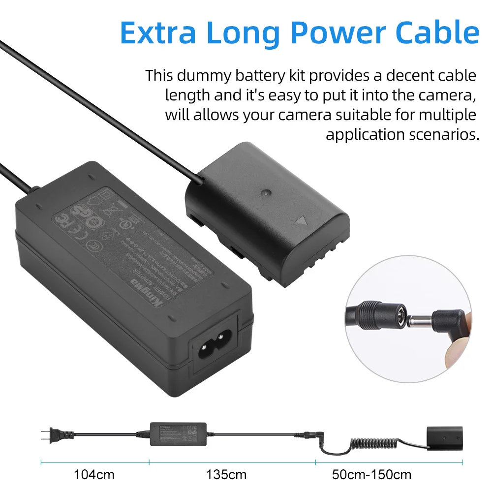 KingMa-batería simulada BLF19 con adaptador de fuente de alimentación de CA para cámara Panasonic Lumix DMW-BLF19E GH5S GH4 GH5 GH3, DMC-GH5 - imagen 4