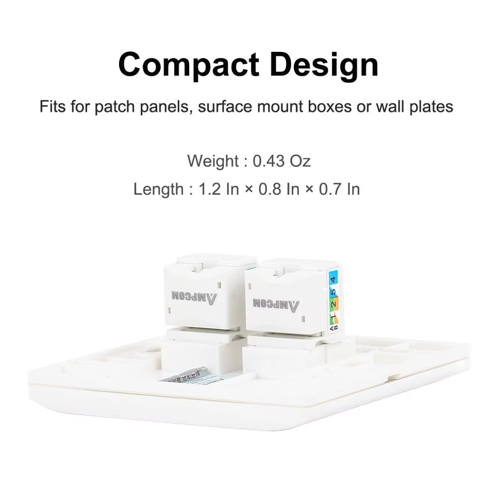 AMPCOM Módulo Keystone RJ45 CAT6 UTP - Punch-Down - imagen 2