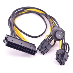 Cable Alimentación ATX 24 Pines a PCIe 8 Pines con Interruptor
