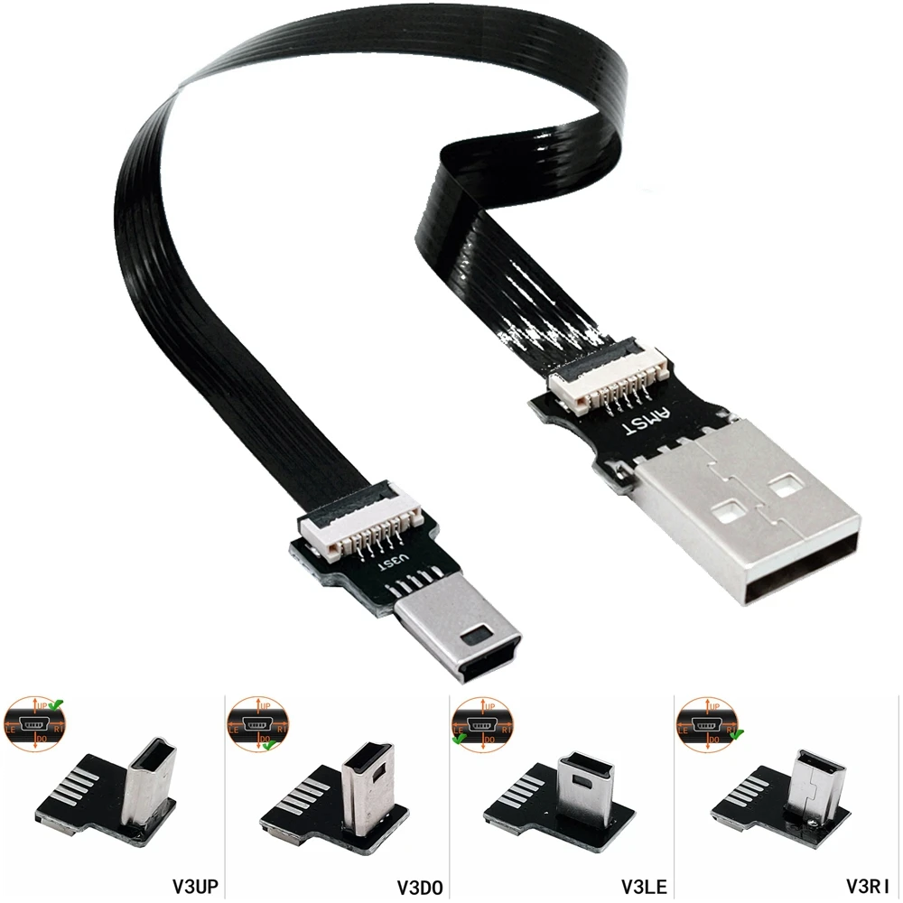 Monitor FPV estándar Mini Micro USB Super Weiche Ultra Dünne Flache FPC lade flexible Kabel konverter 5 cm-100 cm - imagen 2
