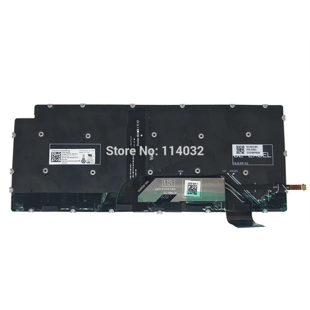 Teclado Original de ordenador portátil para Dell Inspiron 14 7000 7490, interfaz de usuario, inglés, negro, plateado, retroiluminación 08GH4P, PK132KD1A01, 02PYG9, PK132KD1B01 - imagen 4