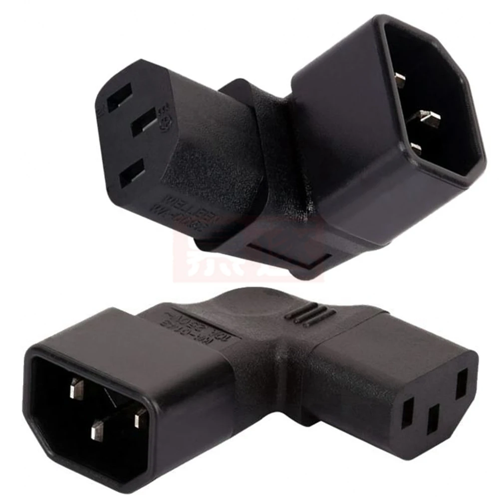 Conector IEC de 3 pines hacia abajo hasta 90 en ángulo IEC 320 C14 macho a C13 hembra conector adaptador de corriente enchufe de CA para montaje en pared lcd TV - imagen 2
