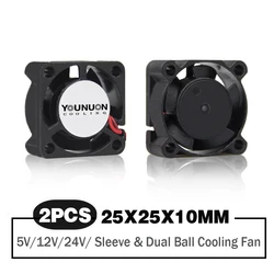 Ventilador 25x25x10 mm de Doble Bola para GPU y SSD M.2