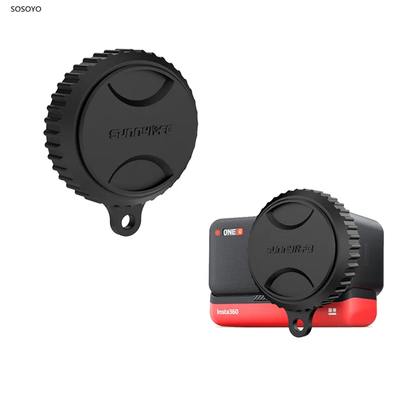 Tapa de lente de silicona suave, cubierta protectora para Insta 360 ONE R, tapa de lente gran angular a prueba de polvo de 1 pulgada