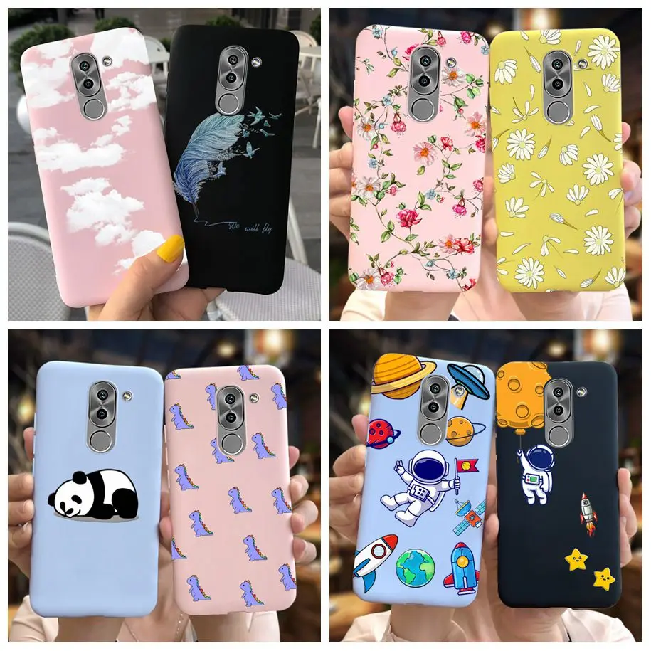 Para Honor 6X funda lindo dinosaurio astronauta pintado suave funda de teléfono para Huawei Mate 9 Lite Honor6X 6 X Fundas Huawei GR5 2017 Para