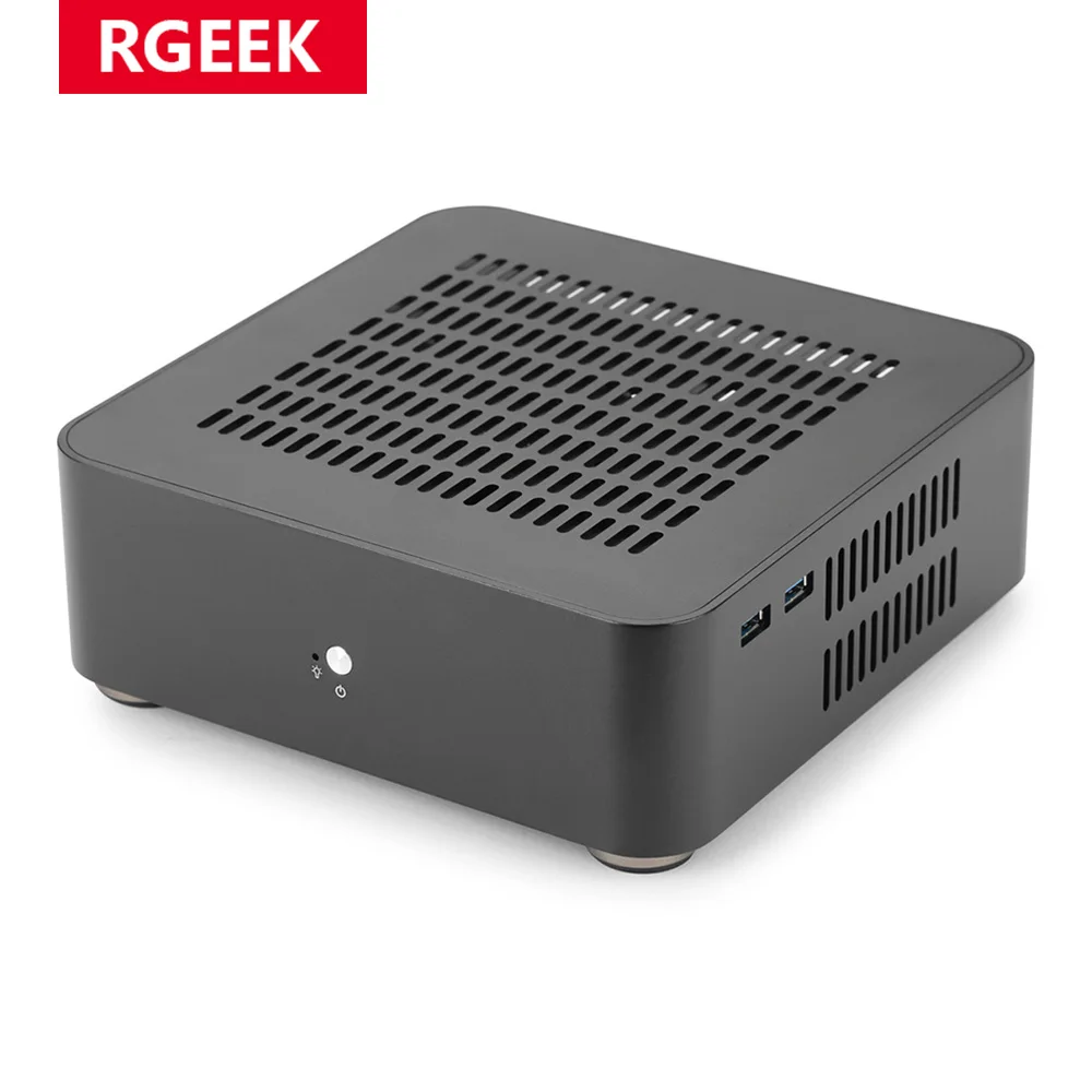RGEEK L65S chasis totalmente de aluminio caja de computadora de escritorio pequeña USB3.0 PSU HTPC Mini-ITX PC con fuente de alimentación de 8 pines - imagen 2
