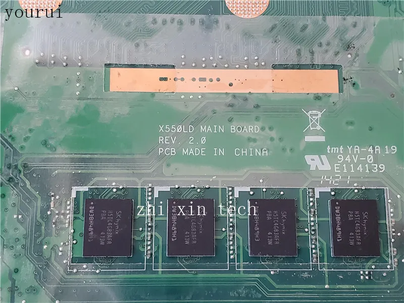Yourui para la placa base del ordenador portátil ASUS X550LD REV 2,0 con i5-4210u GT820M 4GB RAM prueba ok 100% original - imagen 4