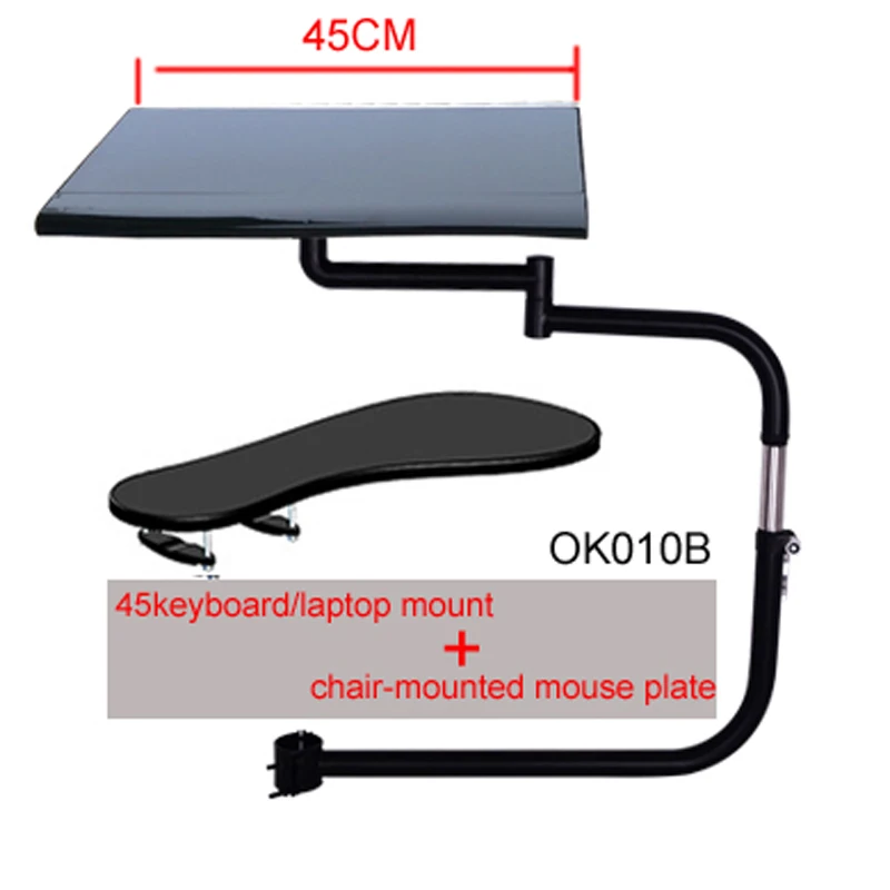 DL OK010 Silla multifuncional de Metal con sujeción de movimiento completo, bandeja para ordenador portátil + soporte para reposamuñecas para teclado, inclinación de juegos de oficina de movimiento completo - imagen 2