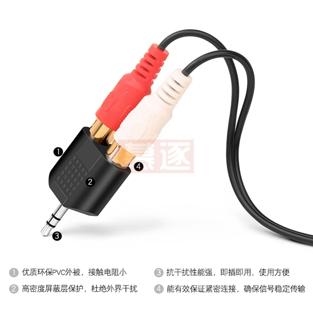 Adaptador estéreo macho de 3,5mm a 2 RCA hembra, conector Jack macho a 2X RCA hembra, conector adaptador divisor M/F para teléfono mp3 4 cd - imagen 4