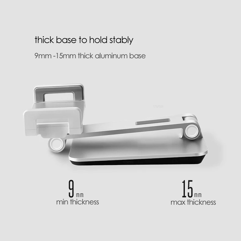 Soporte universal de aluminio para tableta, abrazadera para teléfono de alta calidad, de 4,7 "-12,9", para escritorio, con ajuste de inclinación, AP-7XN - imagen 4