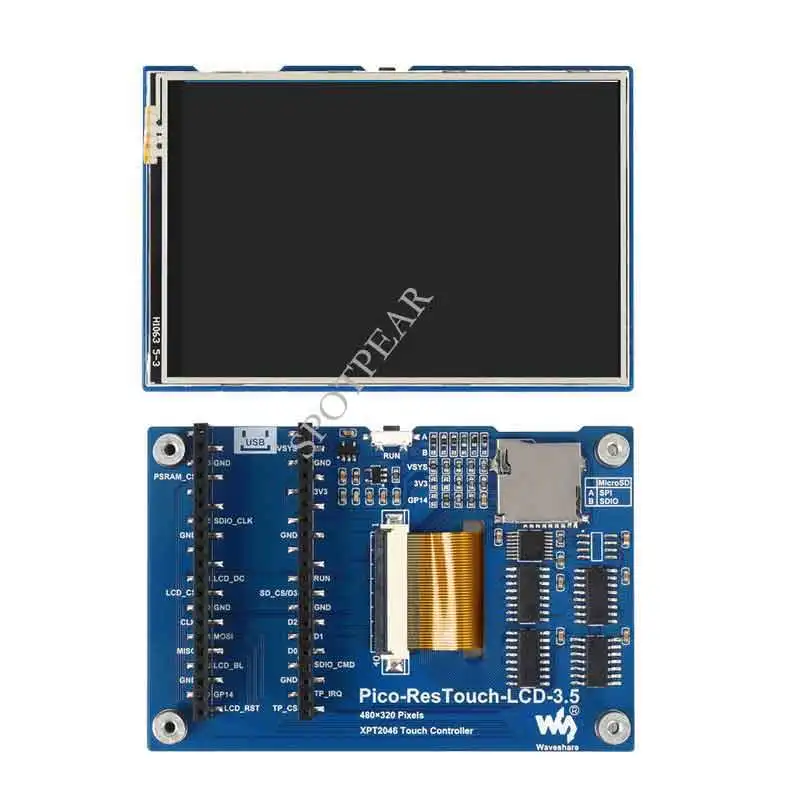 Raspberry Pi Pico Módulo de pantalla táctil de 3,5 pulgadas 65K Colores 480 × 320 SPI Pantalla táctil LCD de 3,5 pulgadas - imagen 4