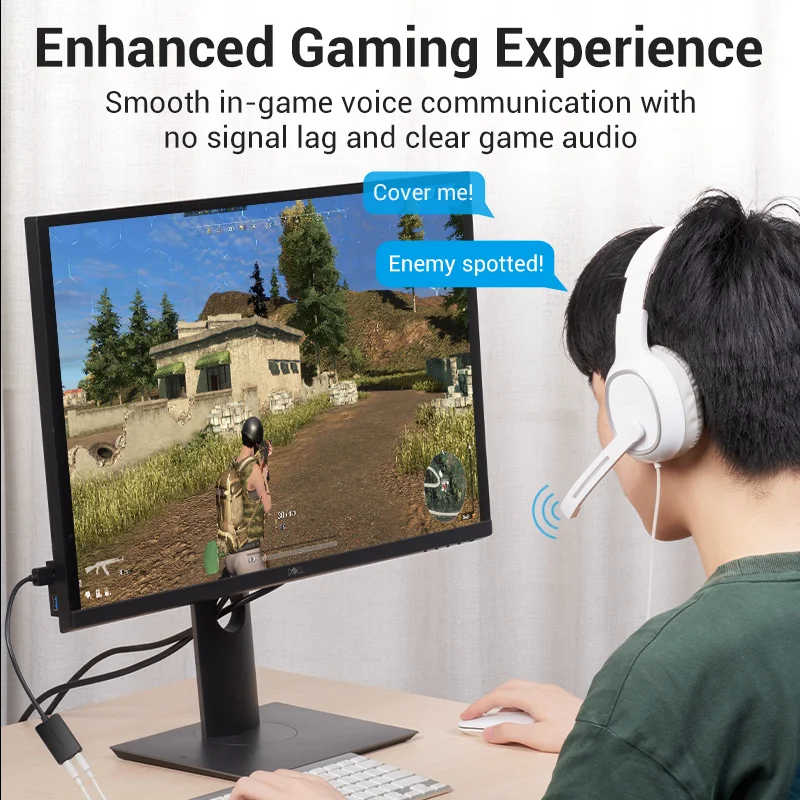 Vention Tarjeta de Sonido USB a 3,5mm – Adaptador Externo PC PS4 - imagen 3