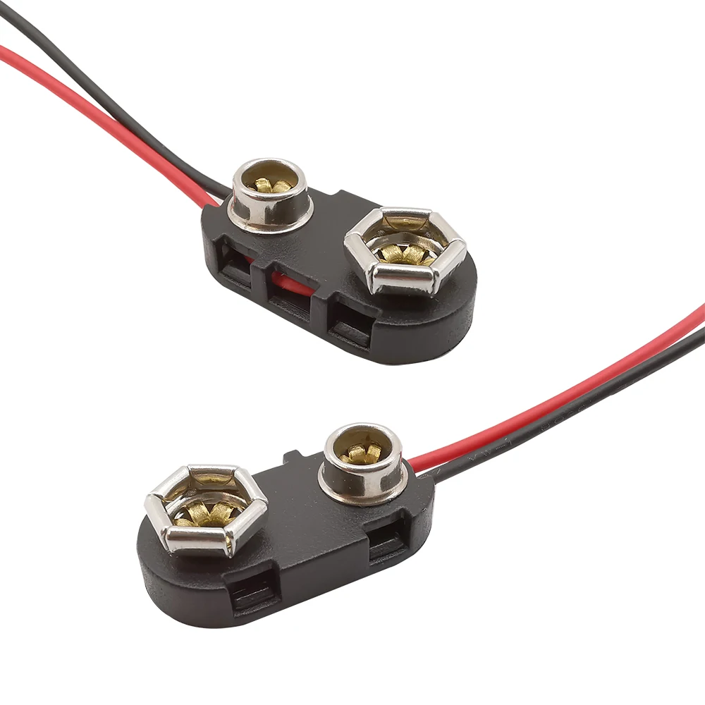 Conector a presión de batería de 5 piezas, 9V, carcasa dura de plástico, Clips de batería tipo I, soporte de hebilla de Cable, longitud de plomo de 15cm - imagen 3