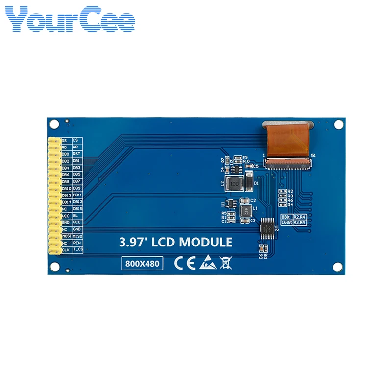 Módulo de pantalla de 3,97 ", pantalla TFT LCD de 3,97 pulgadas, vista completa, resistencia IPS táctil HD 800*480 C51 STM32 controlador NT3551 DIY para Arduino - imagen 3