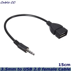 Cable Convertidor Aux 3.5mm a USB Coche – OTG 15cm