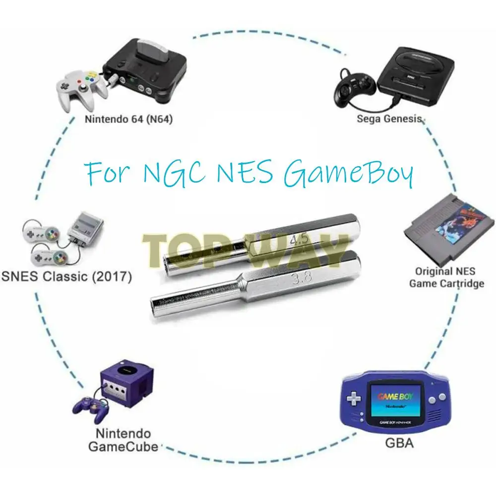 50 Uds 3,8mm 4,5mm herramienta de destornillador de seguridad Bit Gamebit para NGC SFC MD NES N64 SNES Gameboy herramientas abiertas - imagen 2