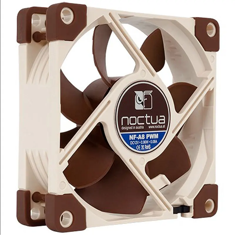 Noctua-ventilador NF-A8 de alta calidad, ventilador silencioso de alta presión de aire, 8cm, 3, 4 pines, Control inteligente de temperatura, CPU - imagen 5