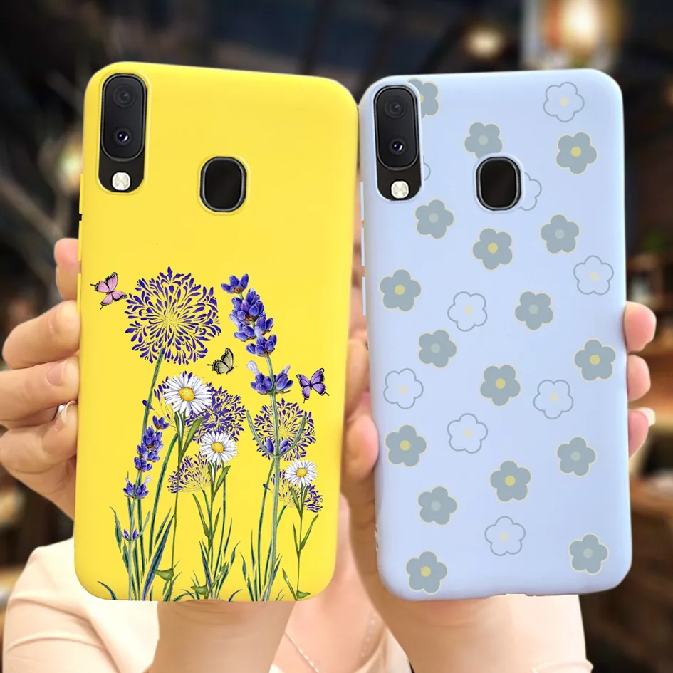 Funda colorida con flores para Samsung Galaxy A20 A20S A20E, funda trasera de silicona, Fundas suaves para Samsung A20 S A207F A 20 E Coque - imagen 3