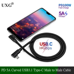 Cable USB-C 90° PD 4K Transferencia de Datos y Carga Rápida
