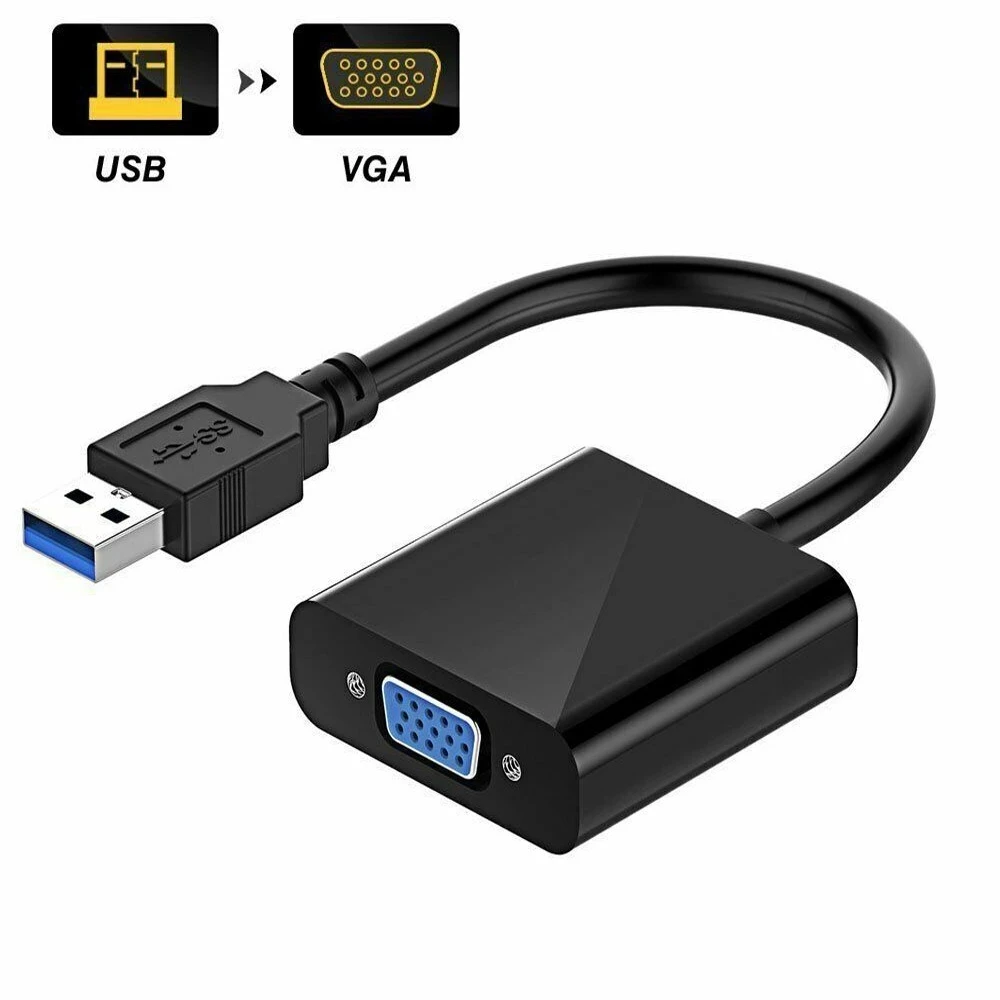 Adaptador USB 3,0 a VGA, convertidor multipantalla, tarjeta gráfica de vídeo externa, portátil, USB 3,0 a hembra, convertidor VGA para PC HDTV - imagen 2