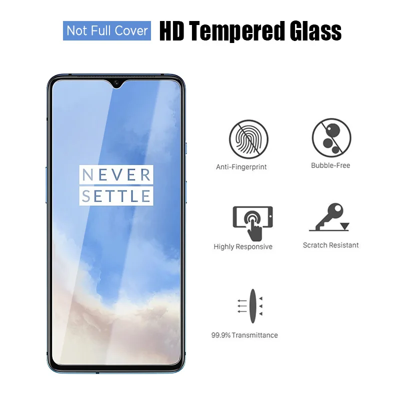 ¡3 piezas! Película de vidrio protector 9H para Oneplus Nord N100 N10 5G, protectores de pantalla para Oneplus 8T 7T 7 6T 6 5T 5 3 T 3, Transparencia - imagen 2