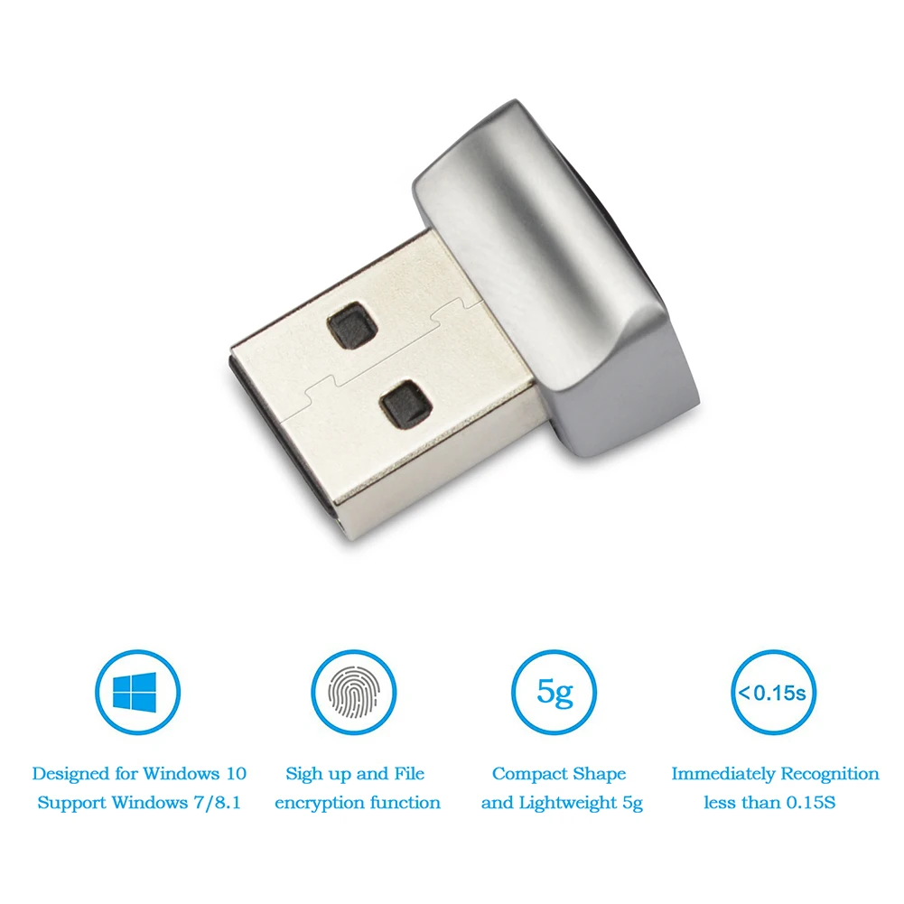 Lector de huellas dactilares USB para Windows 10 Hello PC Notebook Lock escáner biométrico portátil sin contraseña Módulo de desbloqueo de inicio de sesión/Inicio de sesión - imagen 4
