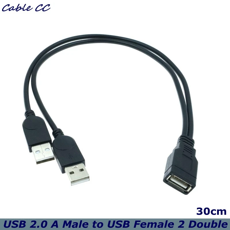 Cable Extensión Divisor USB 2,0 Macho A USB Hembra 2 Doble Fuente Alimentación Dual Carga HUB Impresoras Discos Duros - Vista principal del producto