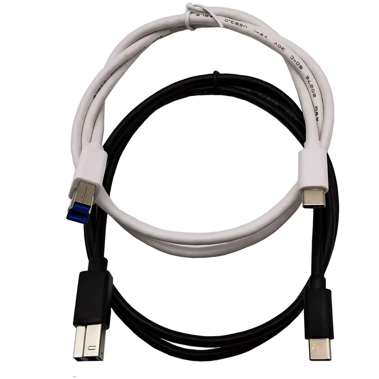 Cable estándar 3.1 tipo C macho a USB 3,0 B macho para impresora escáner blanco y negro 1m/100cm - imagen 2
