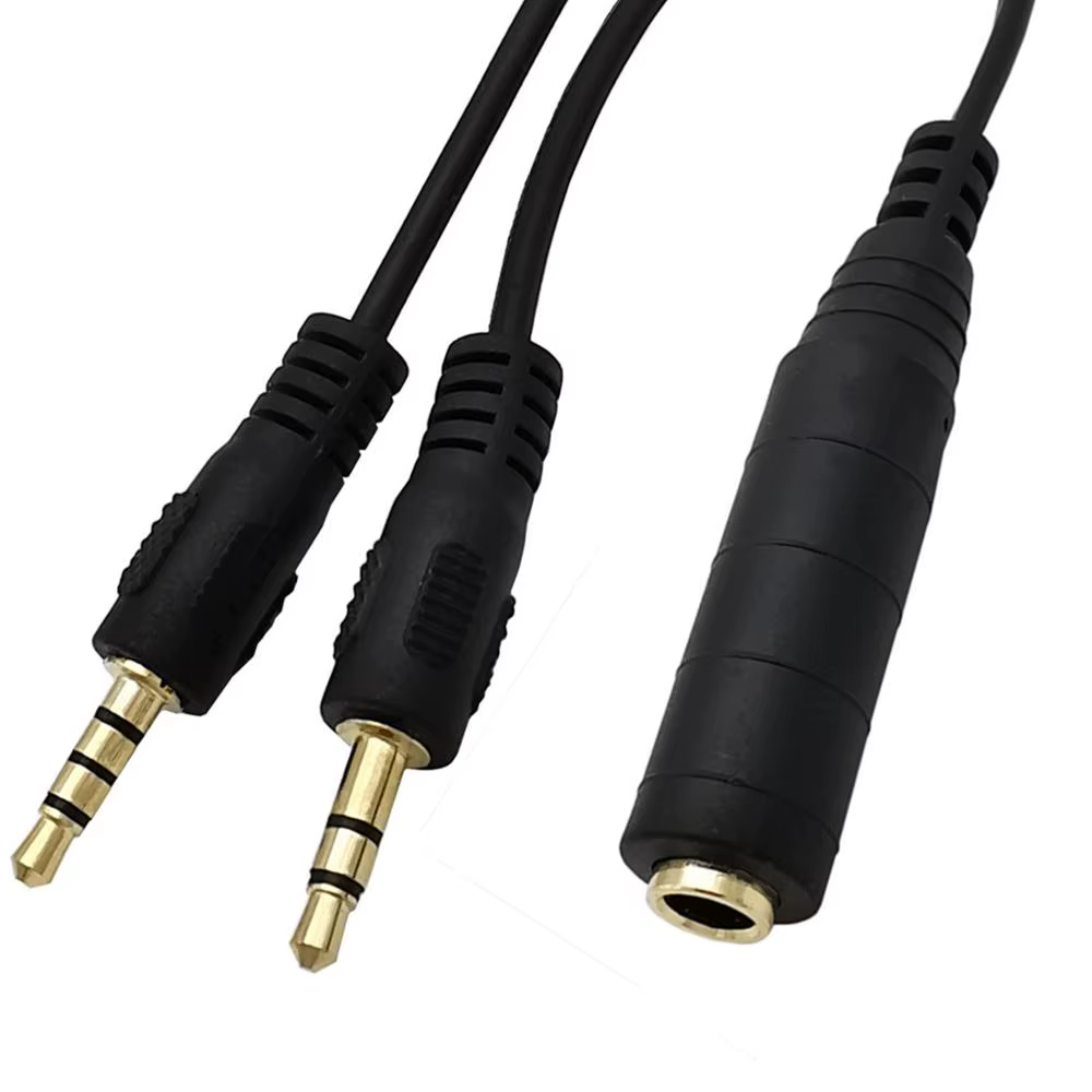 Adaptador de audio 6,35mm hembra a 3,5mm TRS y TRRS - cable estéreo - imagen 3