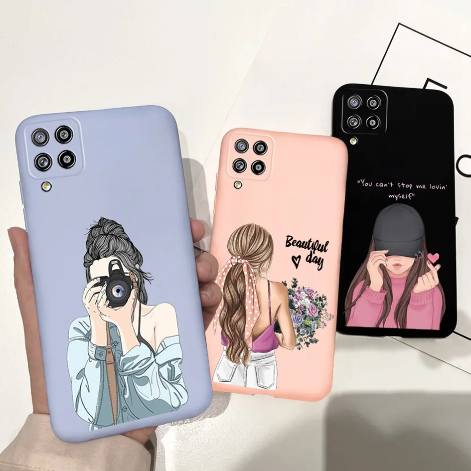 Parachoques a prueba de golpes para Samsung Galaxy A22 A 22 funda 2021 caramelo Margarita Cactus amor corazón pintura funda de teléfono para Galaxy A22 Fundas - imagen 2