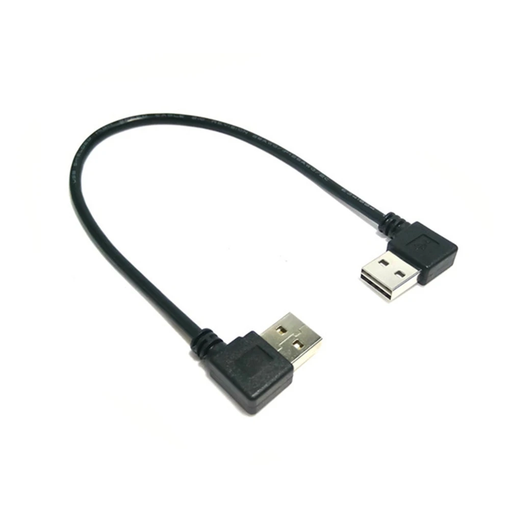 Cable de extensión USB izquierdo y derecho para computadora 1M USB 2,0 tipo A enchufe en un cable de enchufe Hola velocidad 480 Mbps Negro - imagen 2