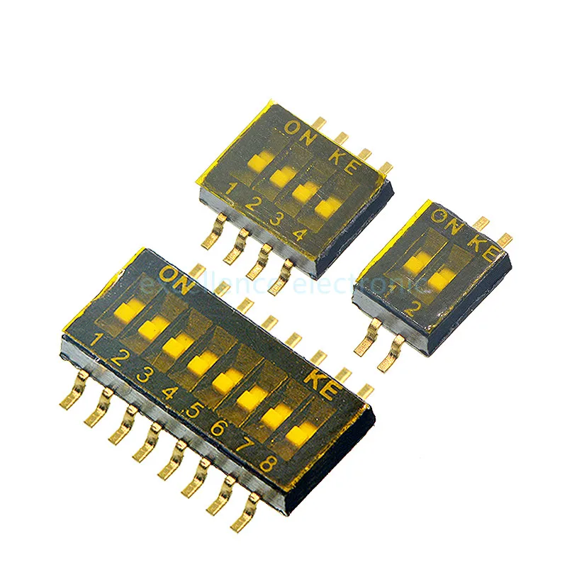 Interruptor Dip SMD SMT de paso de 1,27mm, interruptor tipo deslizante de 1/2/3/4/5/6/8 posiciones, 5 uds.