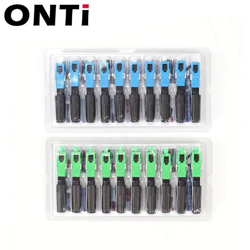 ONTi más nuevo 50-200 Uds SC UPC/APC conector rápido de fibra óptica monomodo FTTH herramienta de conector en frío adaptador de montaje de campo - imagen 5