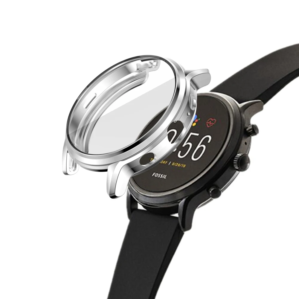 Funda protectora de TPU para reloj inteligente Fossil Gen 5 Carlyle, carcasa de parachoques, funda protectora de pantalla de cristal completa para Gen5 Carlyle - imagen 5