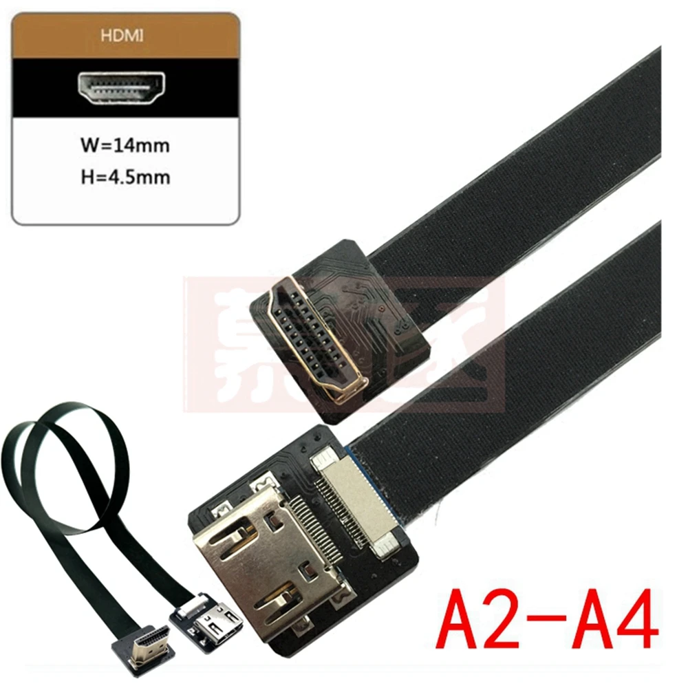 Adaptador FPV hembra a macho HD, adaptador de 90 grados hacia arriba y abajo, cinta FPC de 10CM, Cable de extensión plano HDTV, Pitch 20PIN - imagen 4