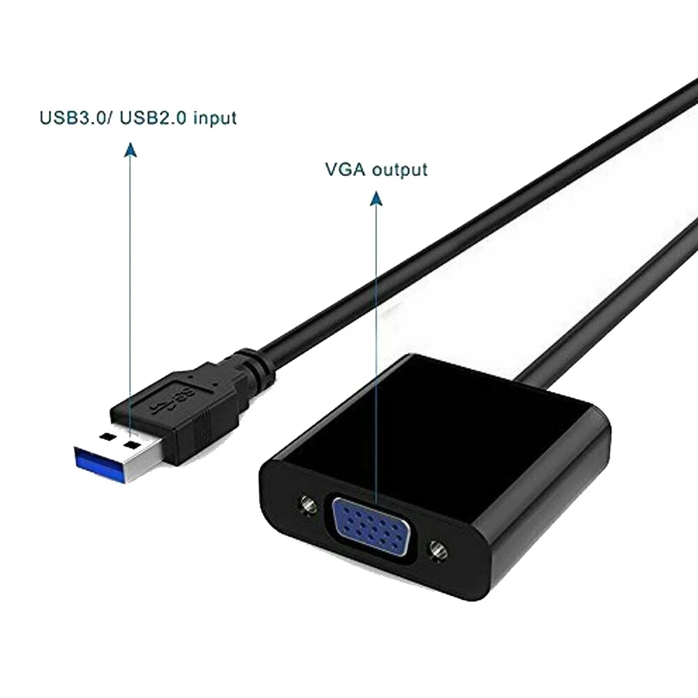 Adaptador USB 3,0 a VGA, convertidor multipantalla, tarjeta gráfica de vídeo externa, portátil, USB 3,0 a hembra, convertidor VGA para PC HDTV - imagen 4