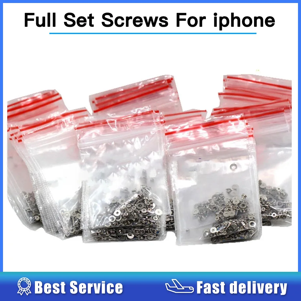Juego completo de tornillos para iPhone, Kit completo de piezas de reparación de repuesto para modelos X, XS, XR, XS MAX, 7G, 8G