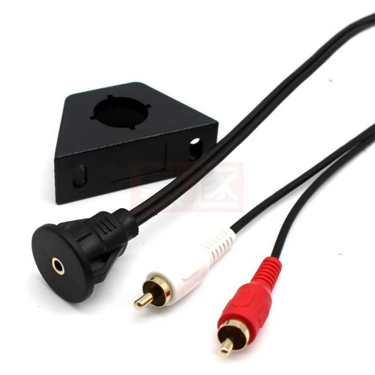 MP3 AUX eingang montaje empotrado 2RCA phono auf weibliche 3,5mm jack maglängerung kabel 1m 2M - imagen 4