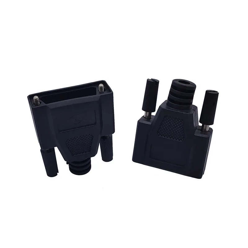 1 Uds DB9/DB15/DB25 carcasa negra enchufe de puerto serie macho y hembra carcasa de moldeo por inyección única