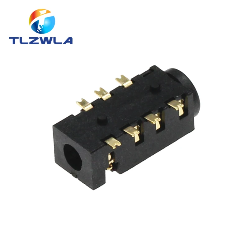 10 Uds Pj-393 chapado en oro 383 ocho pies 7 pies, Section4 Smd 7 pines 3,5 Mm conector de Audio para auriculares - imagen 4