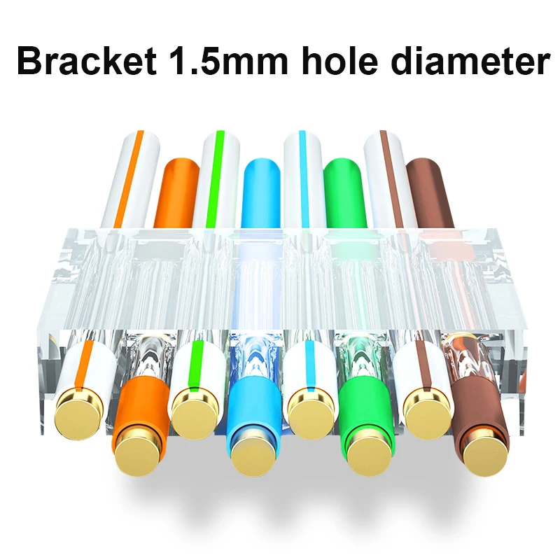 Conector 50U CAT7 RJ45 chapado en oro Cat6A blindado FTP 8P8C paso de engarzado a través del Cable de red enchufe de perforación accesorio de computadora - imagen 5