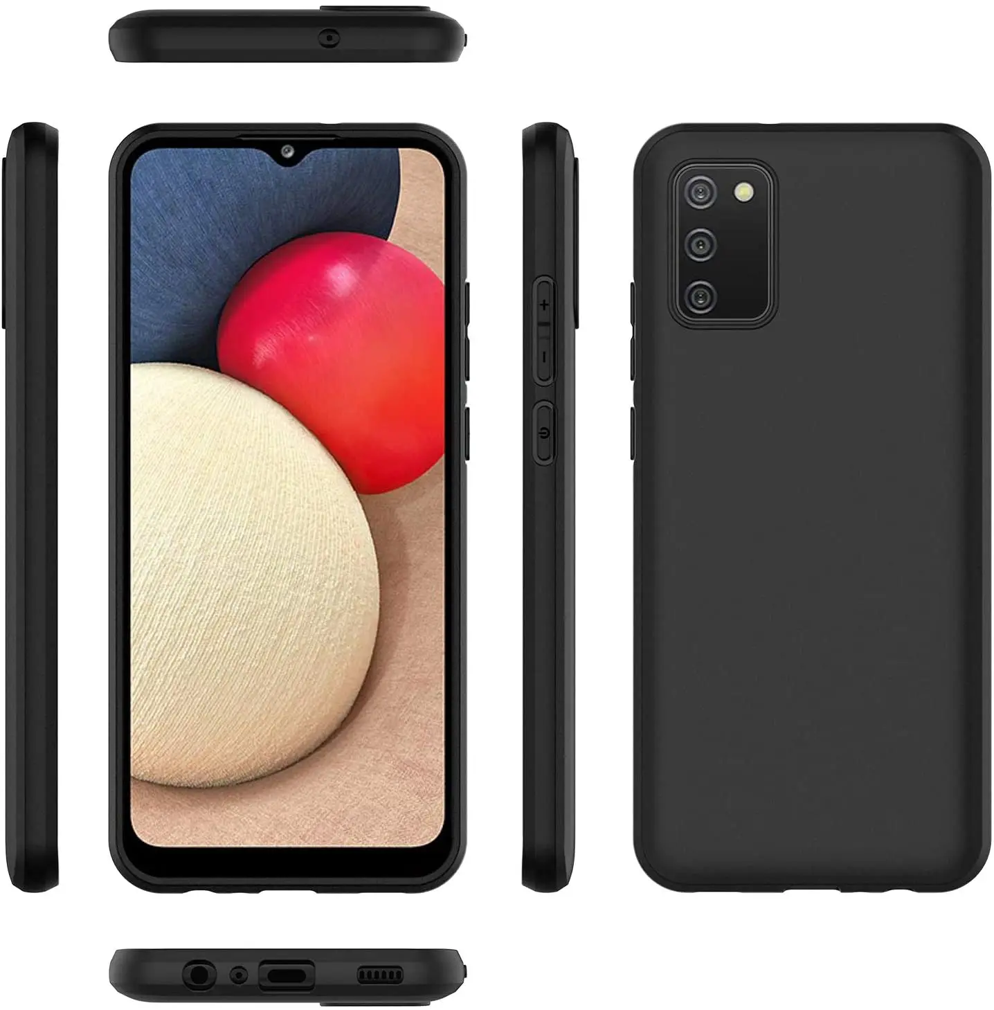 Funda para Samsung Galaxy A02S SM-A025F, cubierta negra suave de TPU mate a prueba de golpes para Samsung Galaxy M02S SM-M025F - imagen 3