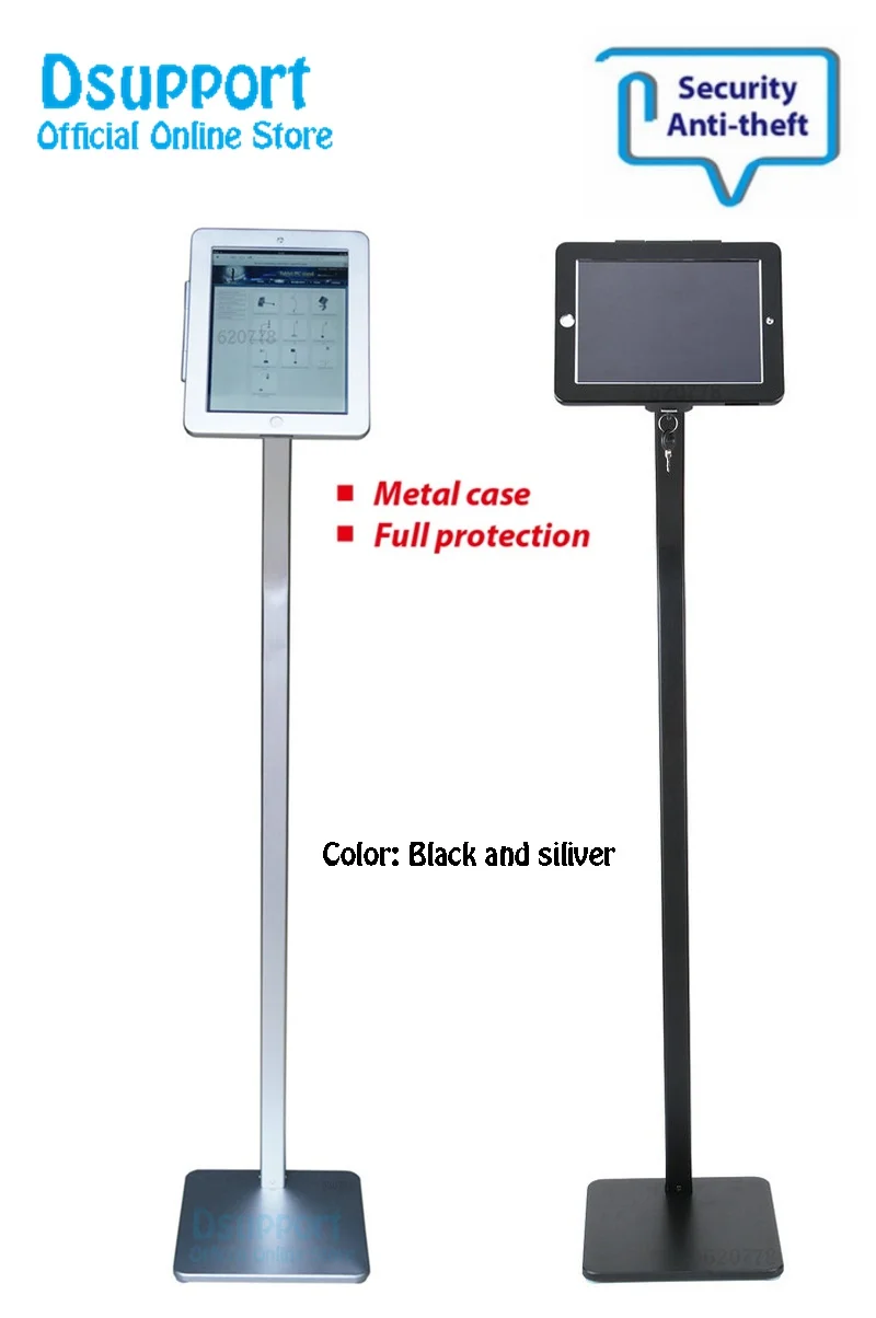 Funda Metal Soporte Suelo Bloqueo iPad Carcasa Metálica Seguridad Marco Compatible iPad 2 3 4 Air 1 2 Pro 9.7 - Vista principal del producto