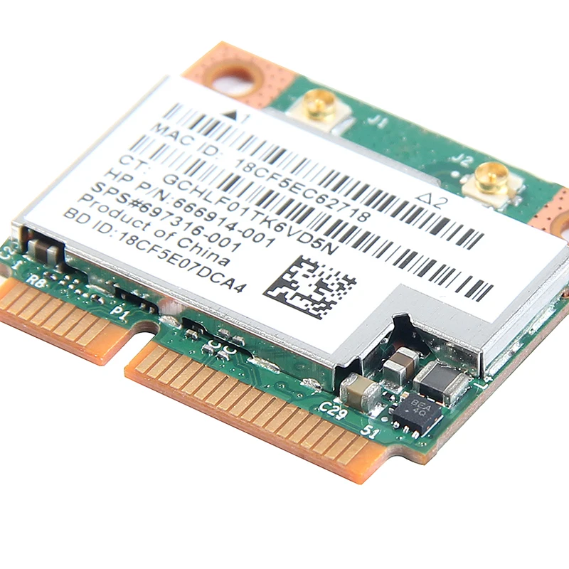 BCM943228HMB, banda Dual de 300Mbps, para Bluetooth 4,0, 802.11a/b/g/n, Wifi, tarjeta inalámbrica, medio Mini PCI-E, Notebook, adaptador Wlan de 2,4G/5Ghz - imagen 4