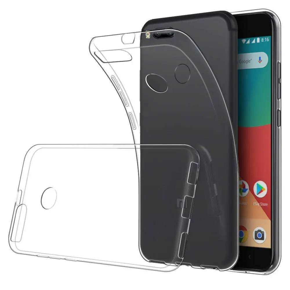 Fundas transparentes de silicona para Xiaomi Mi A1 5X, armadura trasera de teléfono móvil de TPU suave MiA1 Mi5X 360, carcasa transparente de Gel a prueba de golpes - imagen 2
