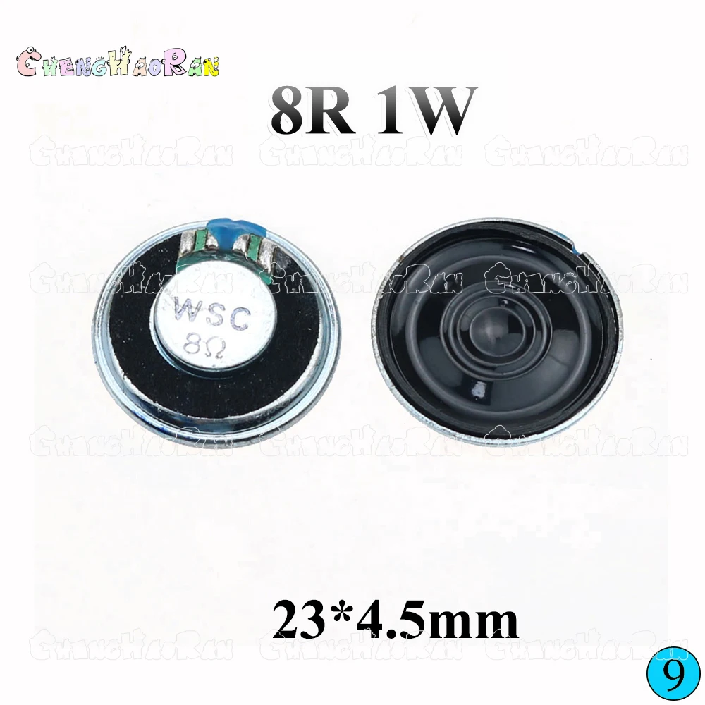1 Uds 0,5 W 1W 2W 8R Mini altavoz 8 Ohm altavoz de bocina ultrafino diámetro 10mm 15mm 20mm 23mm 26mm 28mm 32mm 36mm 40mm altavoz - imagen 3