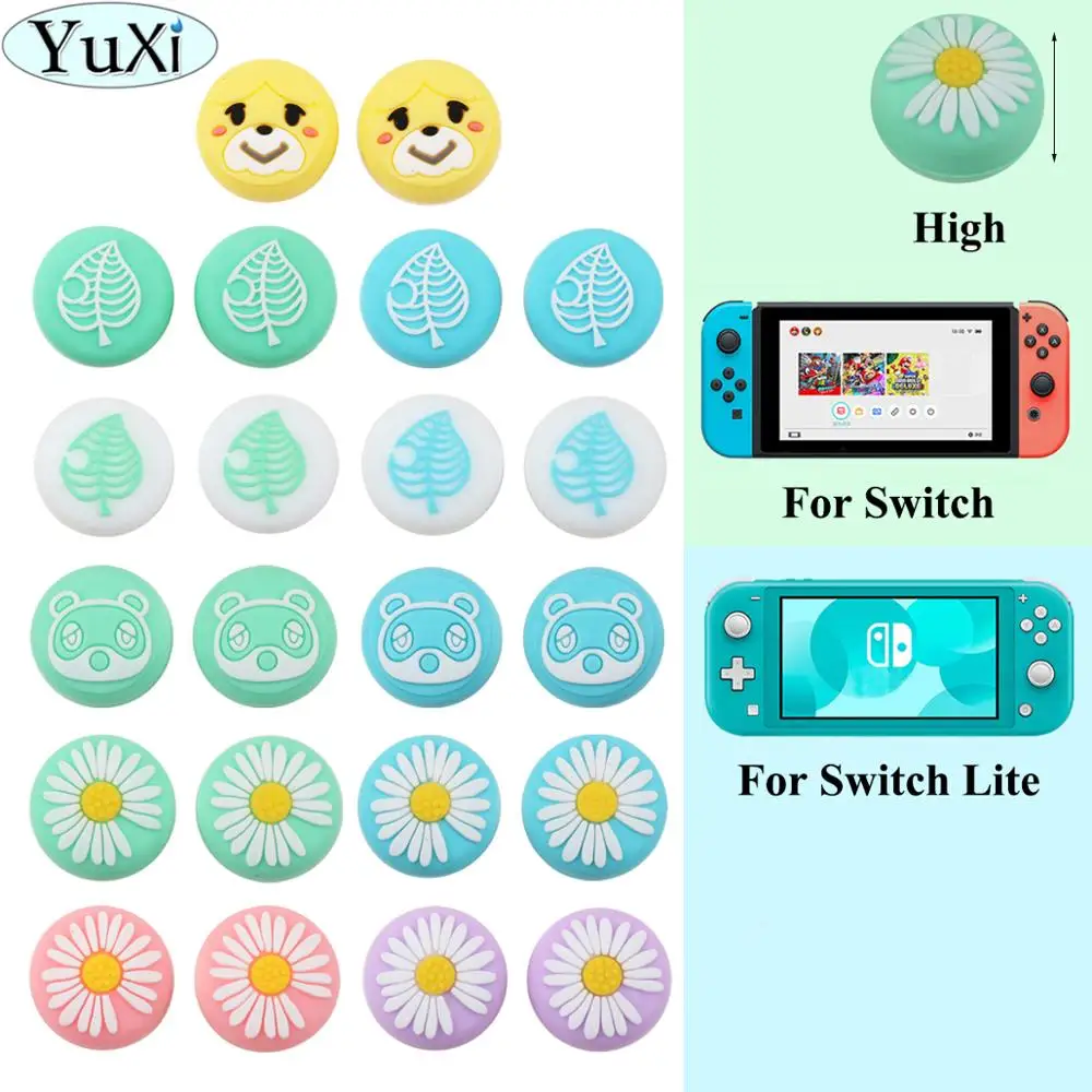 YuXi Animal-Crossing tapas de agarre de pulgar, cubierta de botón de Joystick para Nintendo Switch Lite, NS Joy Con, tapas de pulgar para controlador