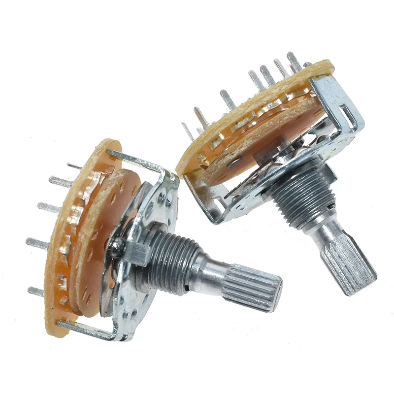 Montaje en Panel del eje del interruptor de banda RS25 L = 20mm 1P11T 2P4T 2P5T 2P6T 3P3T 3P4T 4P3T banda selectora de interruptor giratorio - imagen 5