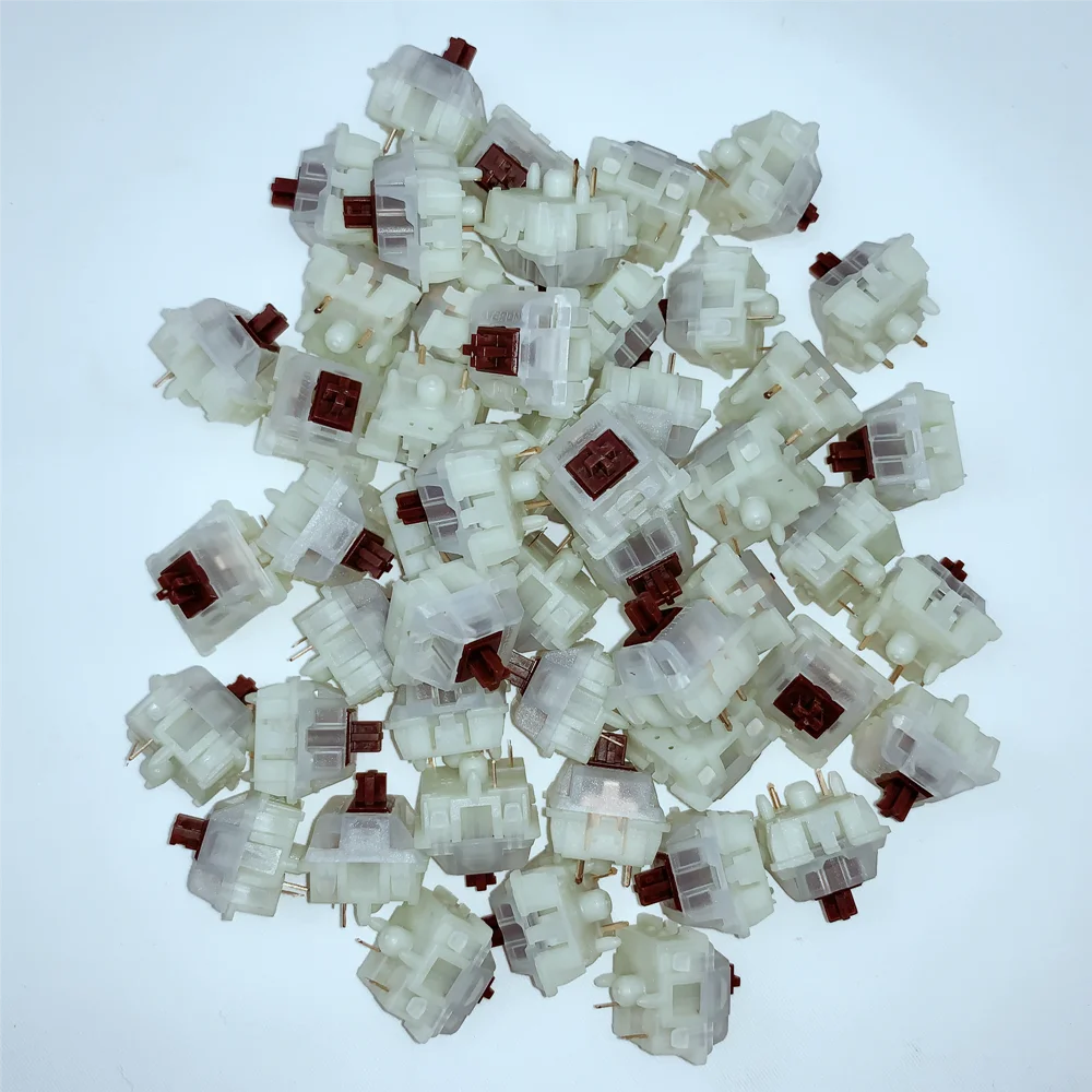 Gateron-interruptores de color amarillo lechoso, 5 pines, intercambio en caliente, rojo, marrón, transparente, blanco leche, para teclado mecánico de 3/5 pines, GK61GK64 GH60 - imagen 5